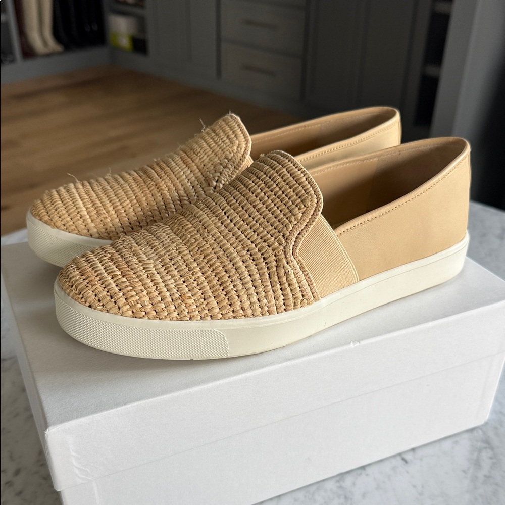 Vince Women’s Blair Raffia Slip-On Sneakers